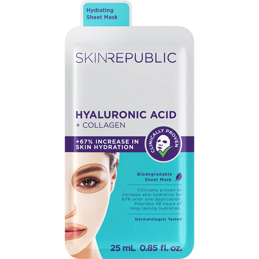 Skin Republic Hyaluronic Acid + Collagen Face Sheet Mask