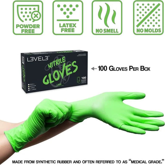 L3VEL3 Professional Nitrile Gloves (vaious Colours)